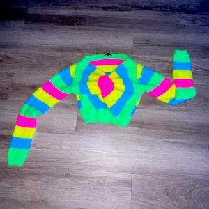 Colorful Sweater crop top